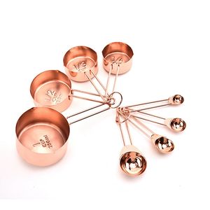 8 unids/set cuchara medidora herramientas para hornear cuchara taza medidora de acero inoxidable cucharas de cocina