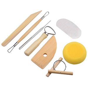 8 unids / set Reutilizable Diy Kit de herramientas de cerámica Trabajo hecho a mano en el hogar Escultura de arcilla Cerámica Moldeo Herramientas de dibujo DH8668