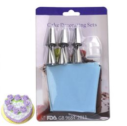 8 unids/set de puntas rusas para manga pastelera, bolsa de crema pastelera de silicona, boquilla de acero inoxidable, juego de puntas de glaseado, juego de decoración de pasteles DIY