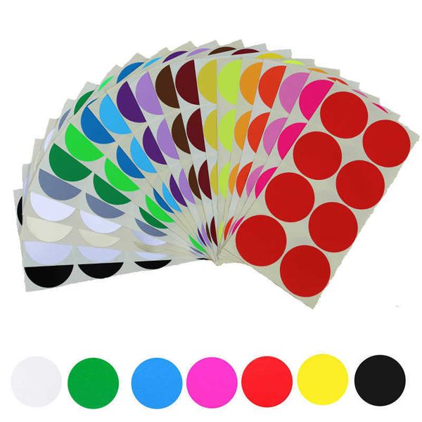 8 Uds./hoja de pegatinas redondas de 50mm en 10 colores surtidos, pegatinas de colores, codificación de puntos, círculo, etiquetas de puntos, diámetro MRYU