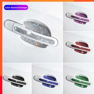 8 stks Universele autodeur handvang Sticker Sticker WAARSCHUWING Diamant Auto strip Rijveiligheid Bling auto Accessoires voor meisjes Groothandel