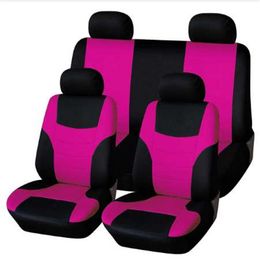 8 stks Universele Klassieke Auto Bekleding Seat Protector Auto Styling Stoelhoezen Set Fluorescerende Pink294H