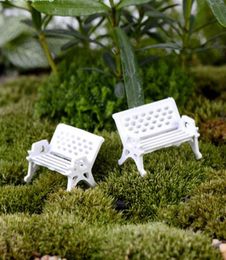 8pcs chaises blanches Fairy Garden Miniatures Gnomes Bonsai Decoration Micro Landscape Ornaments Dollhouse Decor6352119