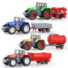 8 pièces en gros moulé sous pression véhicules agricoles Mini modèle de voiture tracteur ingénierie jouets pour enfants cadeau de noël