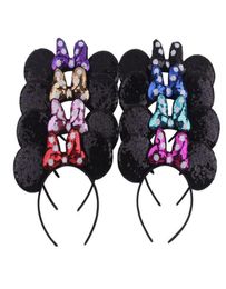8 pcslot couvre-chef souris oreille bandeau bandeau pour femmes épaissir Sequin 3D arc filles cheveux accessoires fête d'anniversaire 1702281