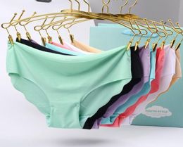 8pcslot culottes pour femmes slips sans couture ensemble de sous-vêtements glace soie Sexy ultra-mince Lingerie doux caleçons confort Pants9597891