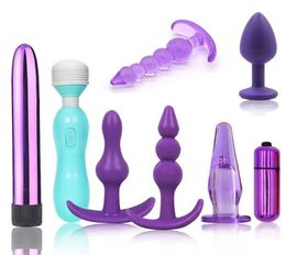 8pcslot Silicone Perles Plug Anal G Spot Vibrateur Anus Masseur Adulte Sex Toys Pour Hommes Femmes Clit Stimulation Sexe Produit Ensemble Q0322015383