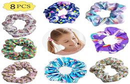 8pcspack scrunchies geïnspireerd eenhoorn meisje pony haarpatroon gemaakt van voor haar scrunchies3151651