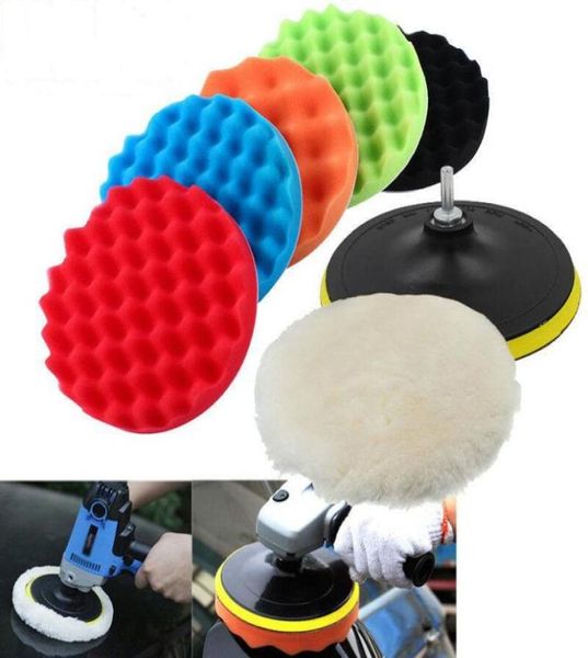 8pcSset Car Polissing Pad 34567 pouces Pouffiser à la cire de cire de voitures Polie tampon Drill Wheel Polonteur Retour des rayures2467807