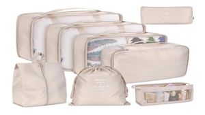 8pcsset Bolsas de almacenamiento de lago de gran capacidad para empacar ropa de cubo de cubos Organizador de viajes cosméticos bolsas de tocador 2201258841232