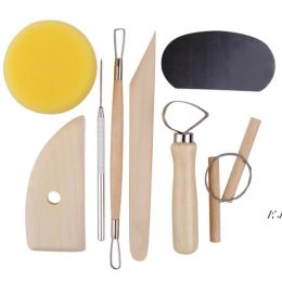 8PCSSet herbruikbaar DIY Pottery Tool Kit Home Handwerk Klei beeldhouwkunst Keramiek Moltrekentools per zee