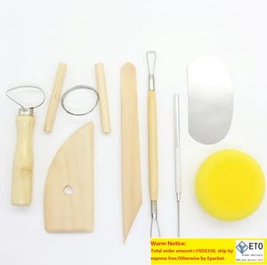 8pcsset Kit d'outils de poterie bricolage réutilisable Accueil Travail manuel Argile Sculpture Céramique Moulage Outils de dessin