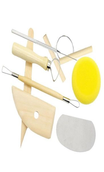 8pcSset Kit d'outils de poterie de bricolage réutilisable Homework Handwork Sculpture Ceramics Moulure Moulage Outils 2619816