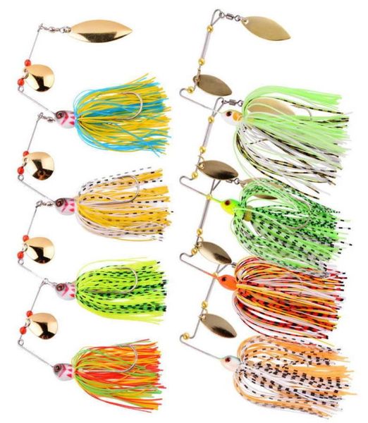 8pcSset Spinner Bait Set Chatter Fishing Lure Lure Chatterbait Kit Wobbler for Bass Tackle 2106227544325