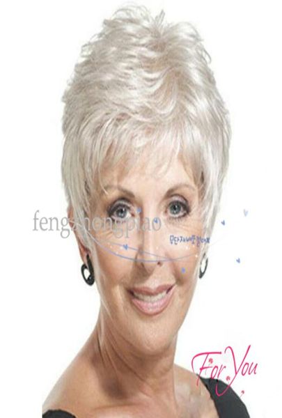 8quot Pixie Coup Hair Women Silver White Wig Short Wig Charming Straight Wig Hair for Women Simulation Hair Hair Wig5881236