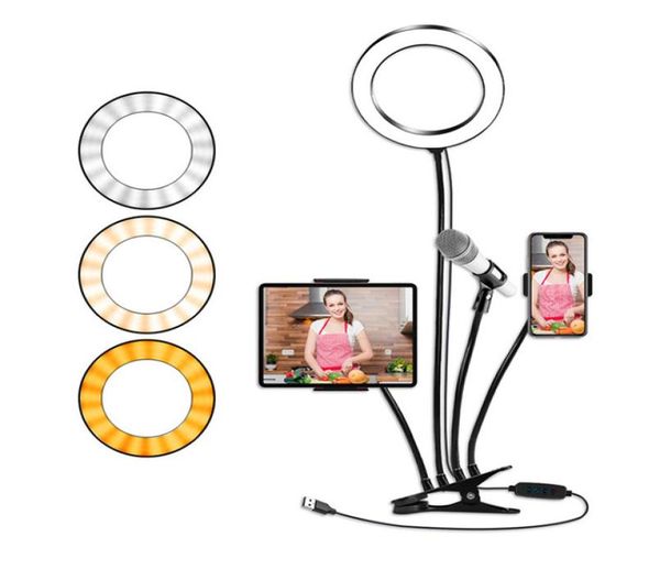 8quot selfie Ring Studio Light avec support de téléphone portable pour tous les modèles iPhone et les téléphones Android en direct StreamMakeUp Big 20cm Flexi9436942