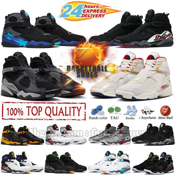 8S Basketball Chaussures 8 Playoffs Solefly MI Casa es Su Casa Wintermized Gunsmoke Aqua Taxi Yellow Black Countdown Pack Pack Men Femme Trainers Sports Sweet