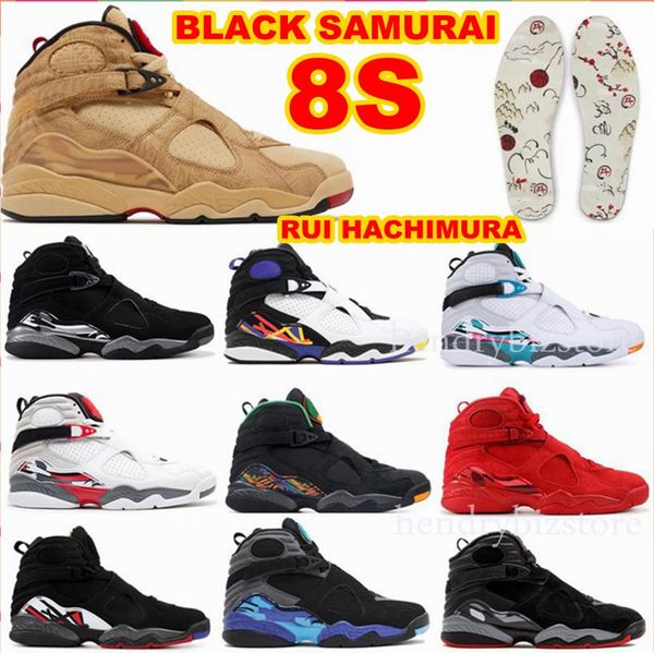 8S Rui Hachimura Samurai Black Zapatillas de baloncesto para hombre 8 Chrome Reflective Bugs Bunny Aqua Sneakers Día de San Valentín Reflexiones de un campeón Tinker Raid Trainers