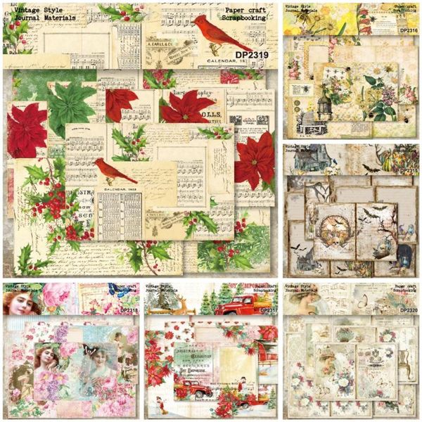 8 feuilles paysage naturel à motifs bricolage Scrapbooking bloc-notes matériel papier carte Production fond artisanat fournitures