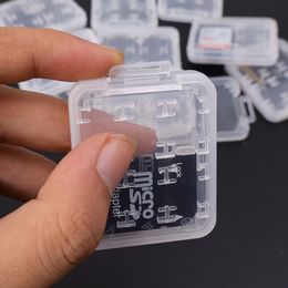 8Slots transparent Protector Holder Micro SD SIM Card Boîte de stockage pour SD SDHC TF MS Memory Memory Carte Anti Lost Plastic Portable Case