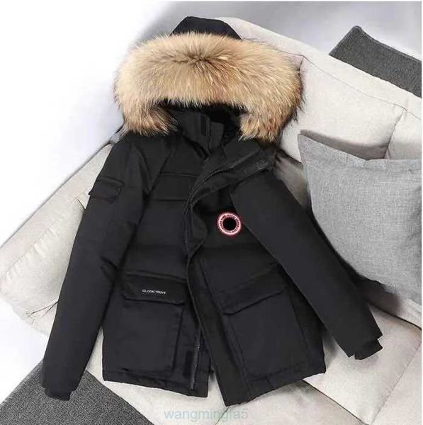 8T18 Abrigo de invierno canadiense Grueso Cálido Hombres Down Parkas Chaquetas Ropa de trabajo Chaqueta Al aire libre Moda engrosada Mantener pareja Transmisión en vivo Coat387 Jk3d