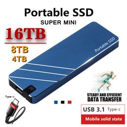 8 To Portable SSD 16 To Disque Solide Mobile Haute Vitesse 2 To 8 To SSD Disques Durs Mobiles Décives De Stockage Externe pour Ordinateur Portable