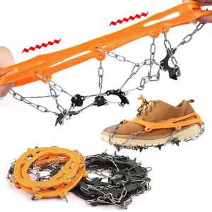 Crampons d'escalade à 8 dents pour l'extérieur, 1 paire, marche d'hiver, pêche sur glace, chaussures de neige antidérapantes en acier au manganèse, couvre-chaussures chaînes 240125