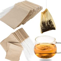 100 stks / partij losse bladfiltertas koffie gereedschap natuurlijke ongebleekte lege papier infuser zeef voor thee houten kleur