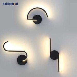 8W Creative LED Mur Lampes Pour Salon Chambre Chevet Loft Blanc Noir Déco Lumières Intérieur Luminaires Luminaire 210724