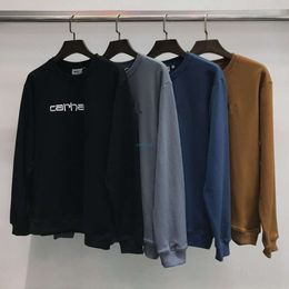 8wkx Sweats à capuche pour hommes et femmes Sweatshirts Designer Marque de mode Kahart Carhat Karhat Wip Classique Basic Scrawl Brodé Col rond Couple Étiquette de travail