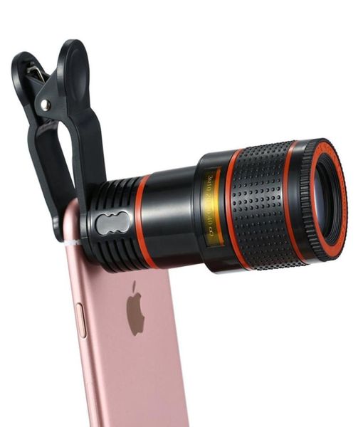 Télescope optique 8x Zoom Télescope portable Portable Téléphone mobile Téléphone TELEPO CAMERA et Clip pour iPhone Samsung HTC Huawei LG Sony etc5673761