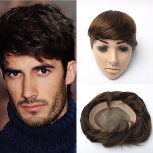 Peluca de peluquín para hombre de piel fina súper duradera de 6x8 pulgadas, 7x9 pulgadas, 8x10 pulgadas, Mono Base, prótesis de cabello para hombres