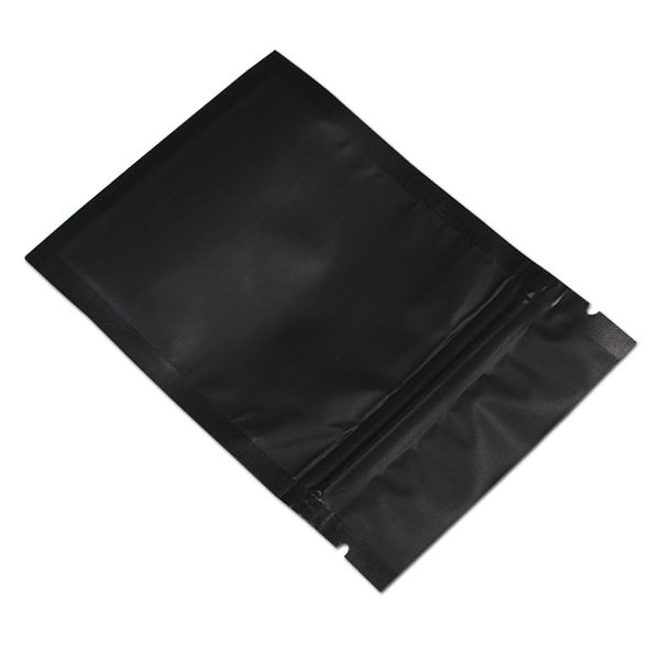 8x12 cm 200 Pack Zipper Matte Black Mylar Foil Bag Foil Aluminium Food Long Term Storage Packaging Bag