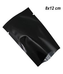 8x12 cm 200 stuks zwart aluminiumfolie heat seal zakje open top folie mylar zak vacuüm sealer voedselbereidingsapparatuur baggie voor Fo4696789