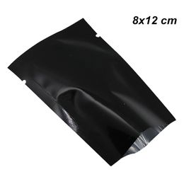 8x12 cm 200 Stuks Zwart Aluminiumfolie Heat Seal Pouch Open Top Folie Mylar Zak Vacuüm Sealer Voedselbereiding Apparatuur Baggie voor Fo229z