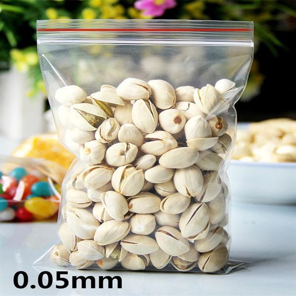 8x12cm 0 05mm Zip Lock Grip Transparent Emballage En Plastique Sacs De Qualité Alimentaire PE Snacks Bonbons Cuisson Cadeau Médical Auto-Scellant Storage221A