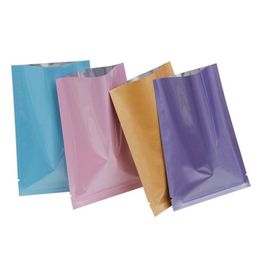 8x12cm 100pcs sacs mylar thermoscellés ouvrir des sacs d'emballage colorés sac d'emballage sous vide pochettes de stockage de thé d'humidité Bkhnn Fqvrc