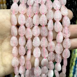 8x12 mm forma de hoja de piedra natural ágata de aventurina cuarzo turquesa de espaciadores sueltos cuentas de bricolaje joyas de collar