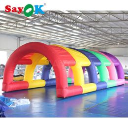 8x2.5x2mh inflable túnel túnel túnel túnel de túnel de automóvil colorido estructura de exposición inflable arco para publicidad de fiestas