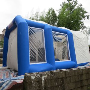 8x4x3Mh Ship gratuit Tentes de voiture colorée géante avec souffleuse de travail de travail gonflable peinture en aérope de tente de tente de tente mobile Airrogant en plein air garage