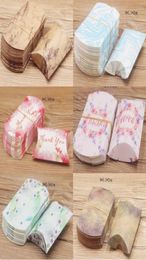 8x5cm Mini Candy Box Oreiller Shape Kraft Paper Boîtes Mariage Baby Shower Favors Favors Supply Guilla