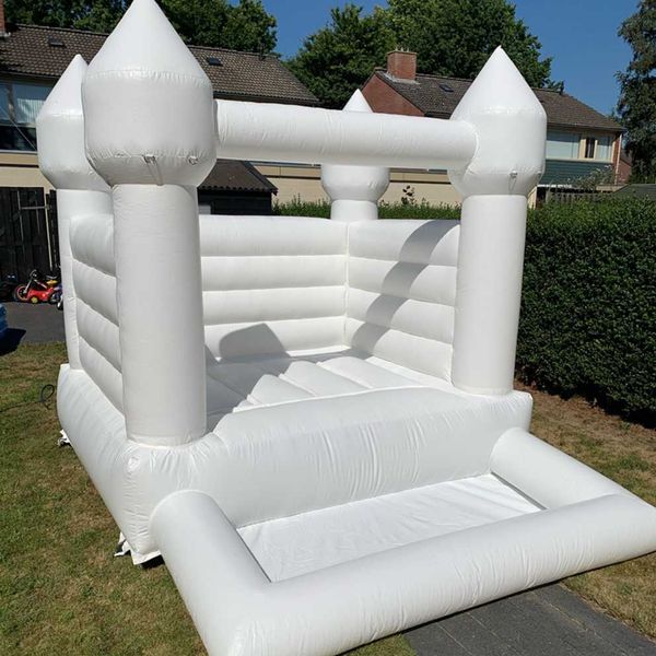 Maison de rebond gonflable blanche de 8x5m avec piscine à balles pour enfants 10ft Mini piscine videuse sautante avec souffleur d'air navire gratuit à votre porte