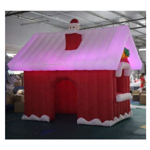 8x5x4mH (26x16.5x13.2ft) vente en gros de haute qualité, nouveau design, décoration extérieure, maison de Noël gonflable, tente gonflable du Père Noël, lumière LED Grotte du Père Noël