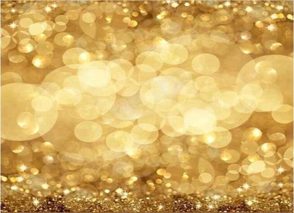8x8ft Gold Sparkle Bokeh POGRAGE CONTEXTE POUR SUDIO PATOLE PO BOOTH NOUVEAU BÉBÉ Bébé Enfants Joyeux Noël Backdro1043434