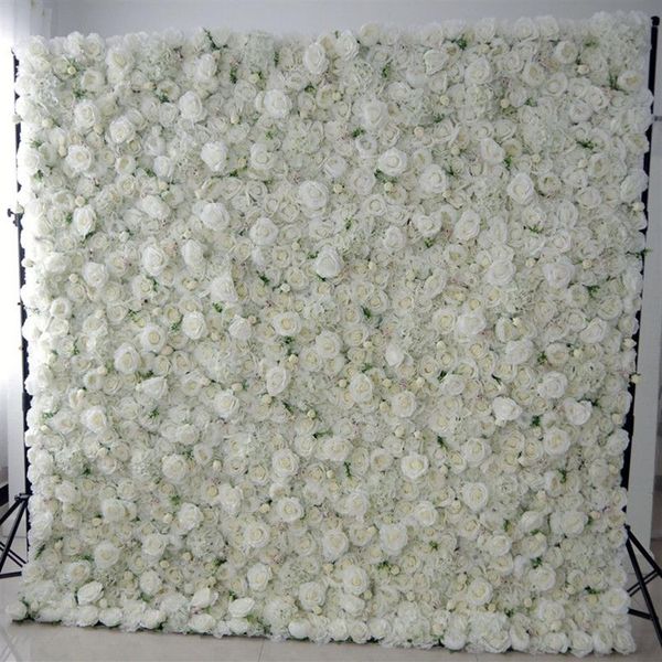 Mur de fleurs 3D créatif de qualité supérieure, 8x8 pieds, fait avec du tissu enroulé, arrangement de fleurs artificielles, décoration de fond de mariage, 226z