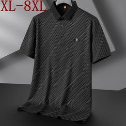 8xl 7xl 6xl 2024 Summer Fashion Striped Polo Shirt Men Tops High End Luxury Mens Shirts Casual Loose Camiseta Masculina 240424