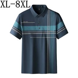 8XL 7XL 6XL Polo ample classique hommes été à manches courtes chemises pour hommes vêtements d'affaires haut de gamme décontracté hommes t-shirt 240312