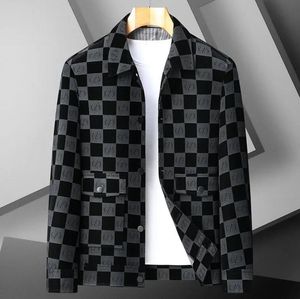 Chaqueta de diseñador 8XL para hombre, chaqueta de gamuza de gran tamaño a cuadros de lujo de manga larga, abrigo para hombre de primavera