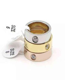 8ZUY Con caja 4 mm 55 mm acero plata oro anillos de amor bague para hombres y mujeres boda pareja compromiso amantes regalo joyería tamaño 56475455