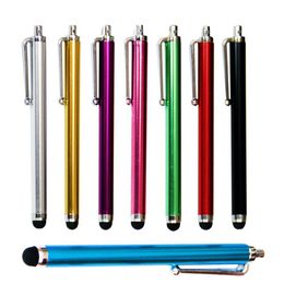 9.0 pantalla táctil Pen 500pcs Capacitiva de metal Pensas Touch Pens para Samsung Iphone Phone Tablet PC 10 Colors FedEx LL